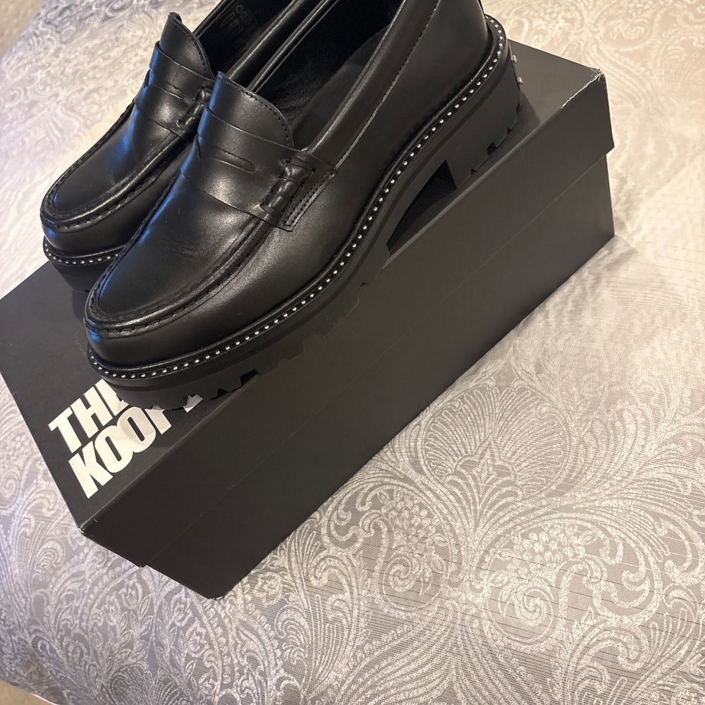 NEW | The Kooples Black Leather Loafers